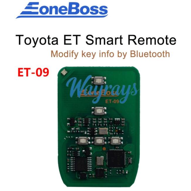 EoneBoss ET-09 Toyota Universal Smart Remote Key PCB, 3&4-Button, 4D&8A (Modifiable via Phone APP through Bluetooth) Compatible Board Numbers: 0010,0011,0182