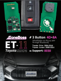 EoneBoss ET-11 Toyota Universal Smart Remote Key PCB, 3-Button, 4D&8A (Modifiable via Phone APP through Bluetooth) Compatible Board Numbers: 0030