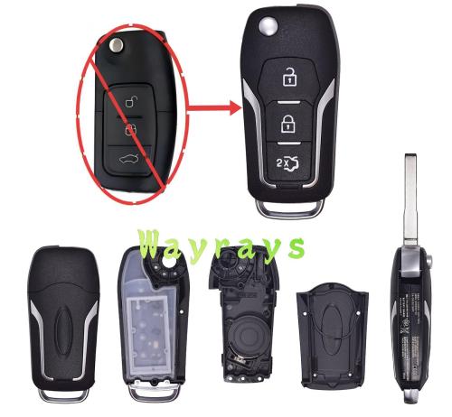 For Ford upgrade key shell  with oval logo place