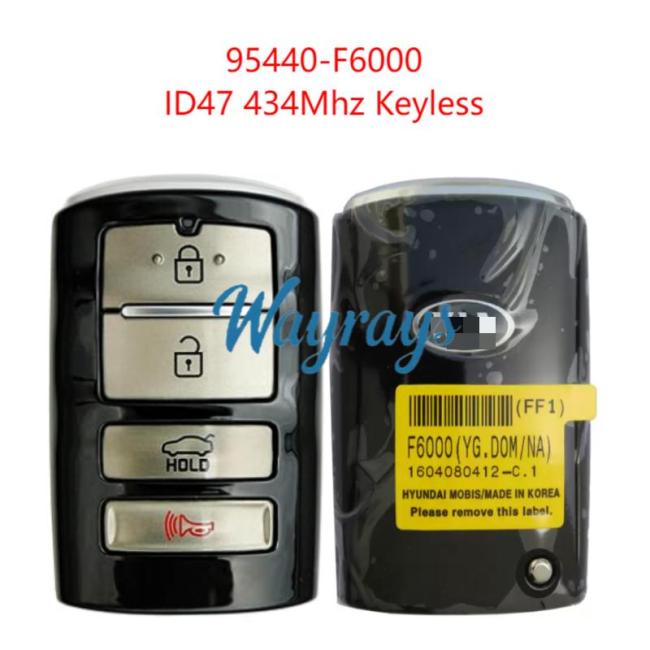 Original for Kia 95440-F6000 ID47 chip 434mhz keyless 3+1 button remote key