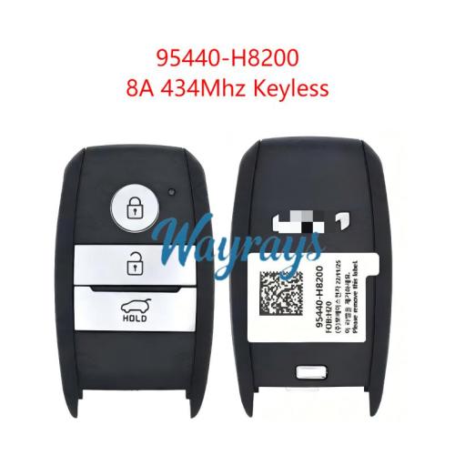 Original for Kia 95440-H8200 8A chip 434mhz keyless 3 button remote key,aftermarket shell