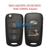 Original for Kia SEKS-AMC09Tx 2010DJ3878 ID46 chip 434mhz keyless 2+1 button remote key
