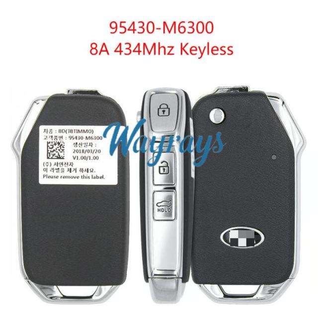 Original for Kia 95430-M6300 8A chip 434mhz keyless 3 button flip remote key