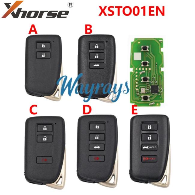 XSTO01EN Xhorse XM38 Lexus type Smart key with replacement key shell,pls choose the key button