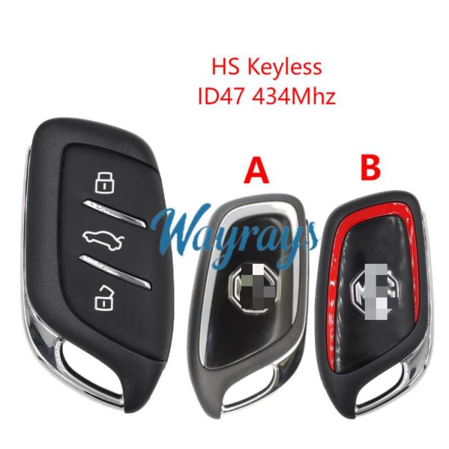Original for MG HS ID47 chip 434mhz keyless 3 button remote key