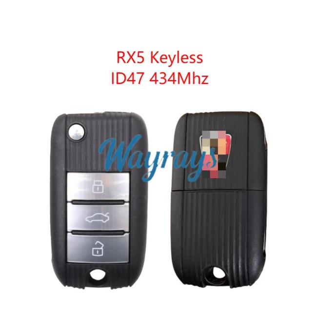 Original for Roewe RX5 ID47 chip 434mhz keyless 3 button remote key