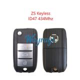 Original for MG ZS ID47 chip PCF7953X with 434mhz keyless 3 button remote key
