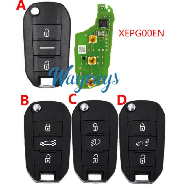 XEPG00EN Xhorse Citroen type 3 button  remote key with XT27B Super chip