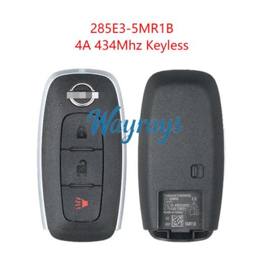 Original for Nissan 285E3-5MR1B 4A chip 434mhz keyless 2+1 button remote key