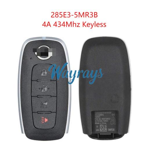 Original for Nissan 285E3-5MR3B 4A chip 434mhz keyless 3+1 button remote key