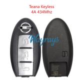 Original for Nissan Teana 4A chip 434mhz keyless 3 button remote key