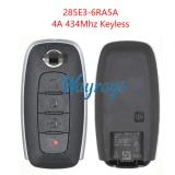 Original for Nissan 285E3-6RA5A 4A chip 434mhz keyless 3+1 button remote key