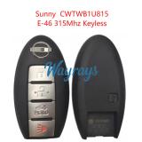 Original for Nissan Sunny CWTWB1U815 ID46 chip 315mhz keyless 3+1 button remote key