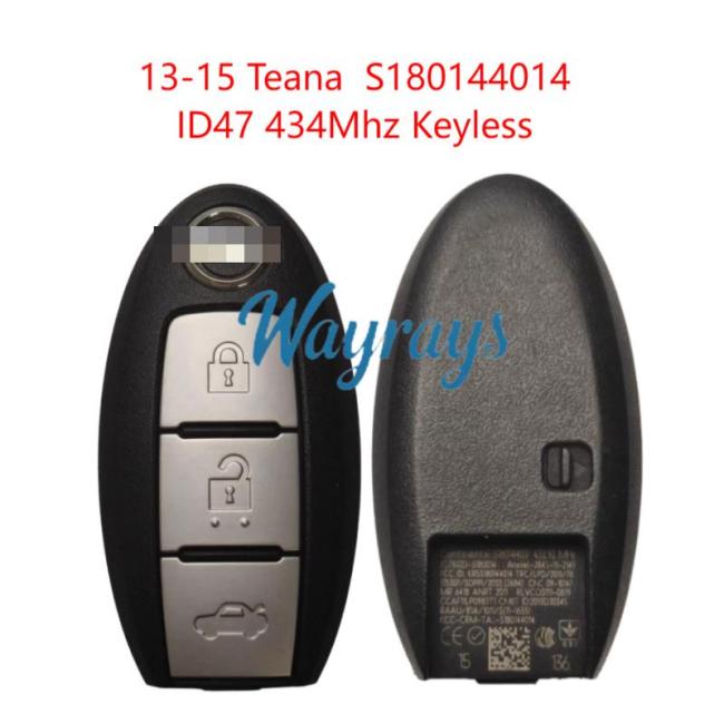 Original for Nissan 13-15 Teana S180144014 ID47 chip 434mhz keyless 3 button remote key