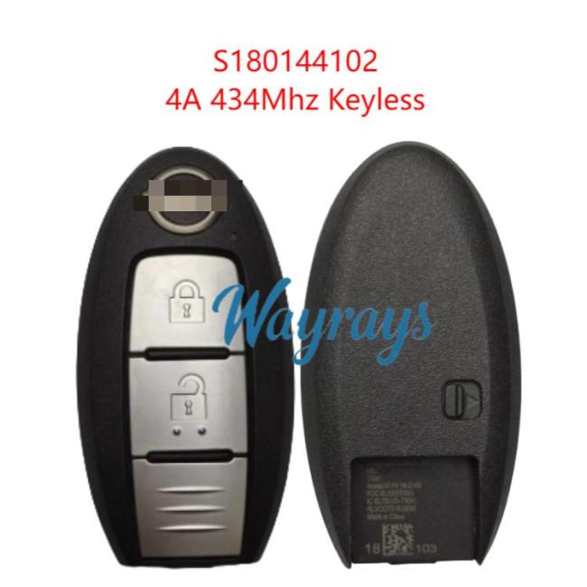 Original for Nissan S180144102 4A chip 434mhz keyless 2 button remote key