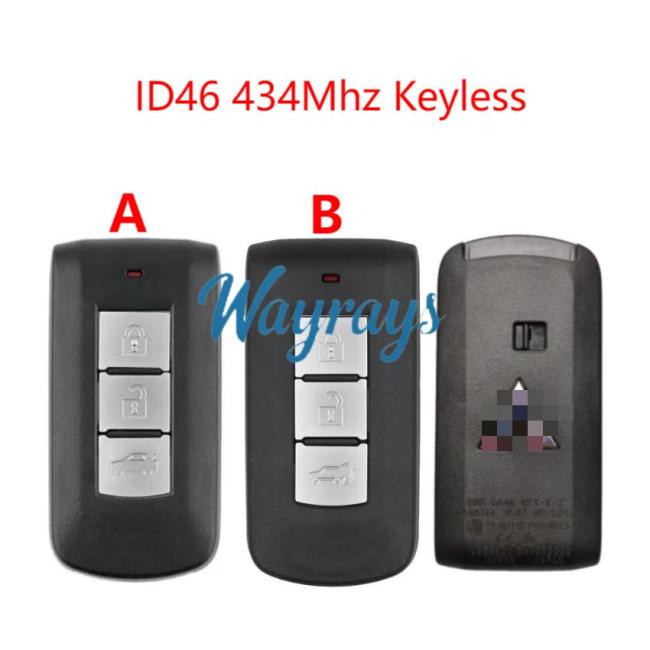 Original for Mitsubishi ID46 chip 434mhz keyless 2/3 button remote key