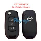 Original for Nissan CWTWB1G767 4A chip 434mhz keyless 3 button remote key