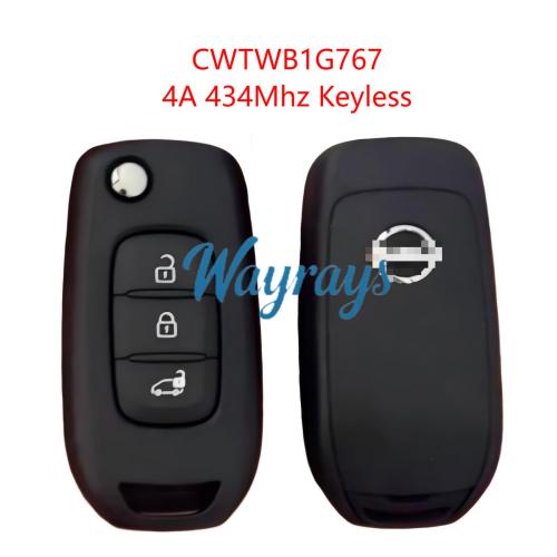Original for Nissan CWTWB1G767 4A chip 434mhz keyless 3 button remote key