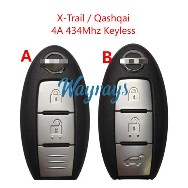 Original for Nissan X-Trail/Qashqai 4A chip 434mhz keyless 2/3 button remote key