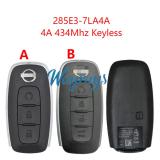 Original for Nissan 285E3-7LA4A 4A chip 434mhz keyless 3/4 button remote key