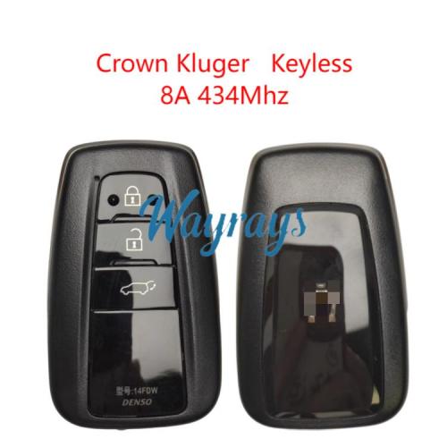 Original for Toyota Crown Kluger 8A chip 434mhz keyless 3 button remote key