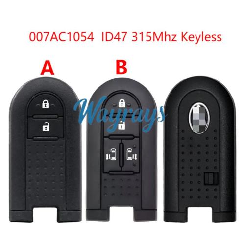 Original for Toyota Daihatsu 007AC0154 ID47 chip 315mhz keyless 2/4 button remote key