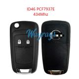 Original for Opel ID46 chip PCF79237E with 434mhz 2 button remote key