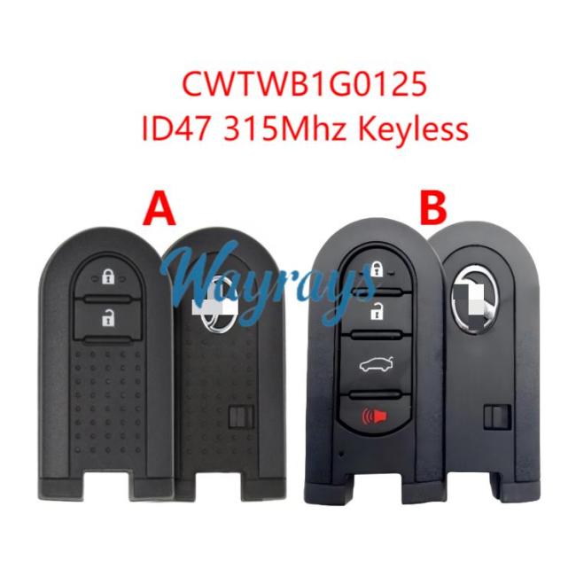 Original for Toyota/Perodua CWTWB1G0125 ID47 chip 434mhz keyless 2/3+1 button remote key