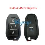Original for Peugeot ID46 chip 434mhz keyless 3 button remote key
