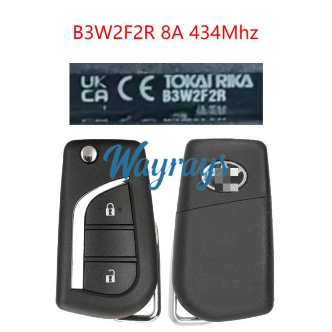 Original for Toyota B3W2F2R 8A chip 434mhz 2 button remote key