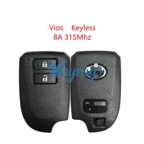 Original for Toyota Vios 8A chip 315mhz keyless 2 button remote key