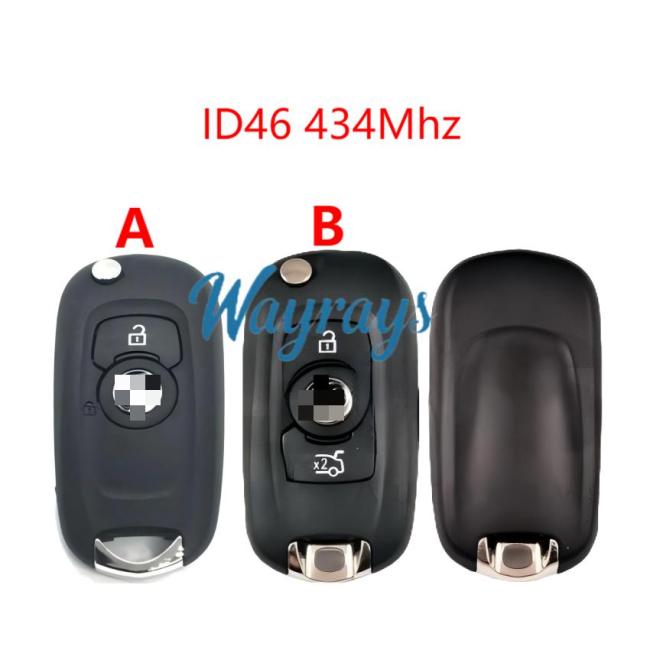 Original for Vauxhall ID46 chip 434mhz 2/3 button remote key
