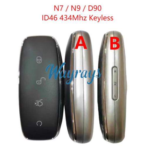 Original for BYD Denza N7/N8/D90 ID46 chip 434mhz keyless 4/7 button remote key
