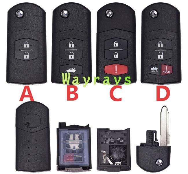 For Mazda key shell with oval logo place