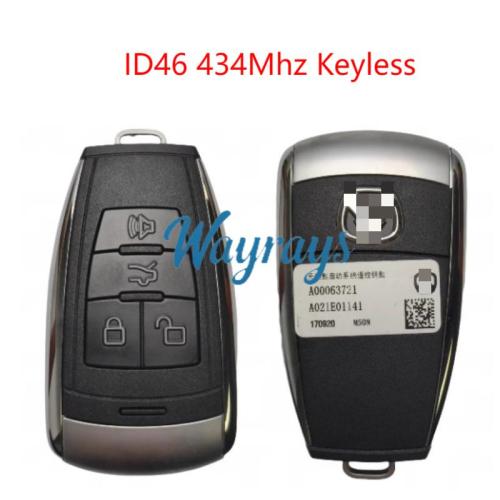 Original for BAIC ID46 chip 434mhz keyless 4 button remote key