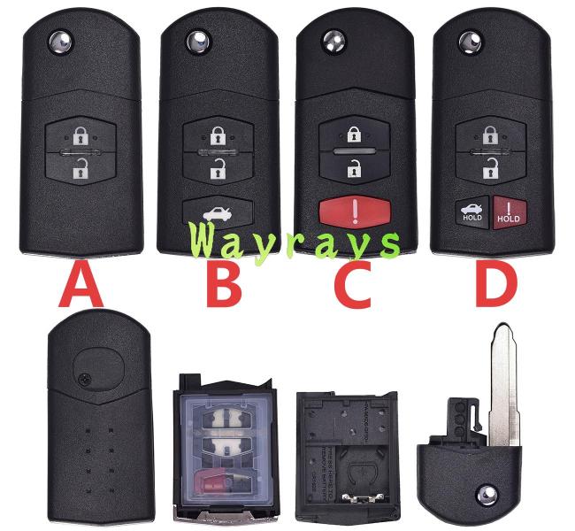 For Mazda key shell with oval logo place