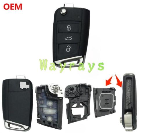 [Without blade]For OEM VW Golf7 Skoda Passat key shellwith OEM logo place,pls choose the key shell code-VW 752BA/Skoda 752/Passat 753