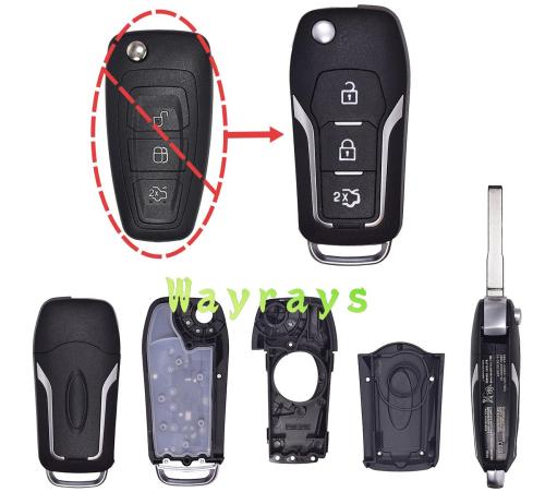 For Ford upgrade key shell  with oval logo place