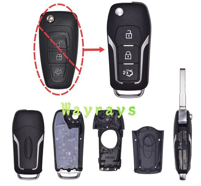 For Ford upgrade key shell  with oval logo place