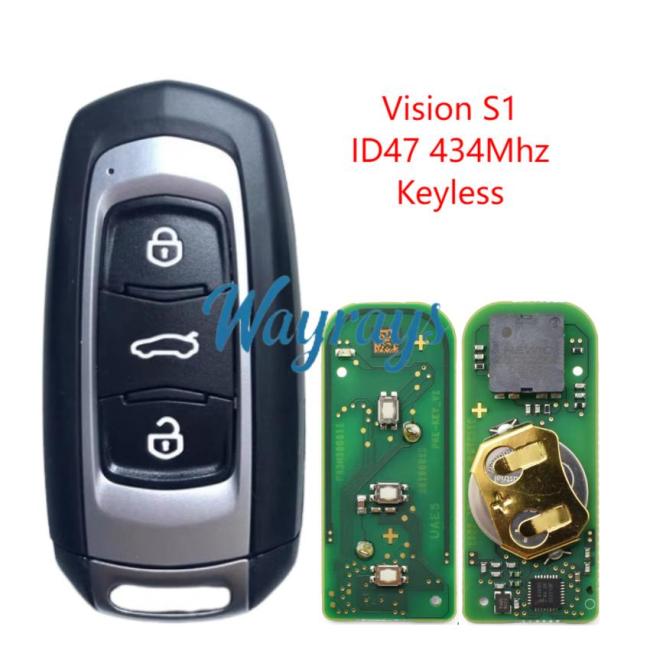 Original for Geely Vision S1 ID47 chip 434mhz keyless 3 button remote key