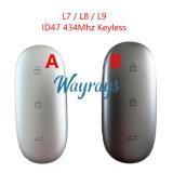 Original for Li Auto L7/L8/L9 ID47 chip 434mhz keyless 3 button remote key