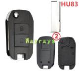 For Peugeot key shell with square logo place
