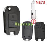 For Peugeot key shell with square logo place