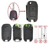 For Peugeot key shell with square logo place