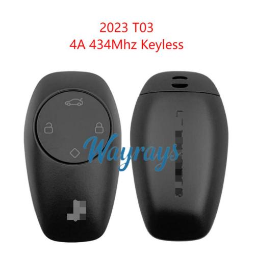 Original for Leapmotor 2023 T03 4A chip 434mhz keyless 4 button remote key