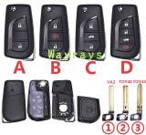 [Model ②] For Toyota key shell with oval logo place