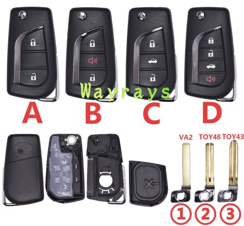 [Model ②] For Toyota key shell with oval logo place