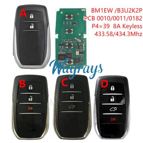 For Toyota BM1EW PCB 0010/0011/0182 8A chip with 433.58/434.3mhz keyless remote key