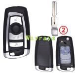 For BMW key shell with 2 track/4 track blade with round logo place