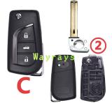 [Model ①] For Toyota key shell with oval logo place